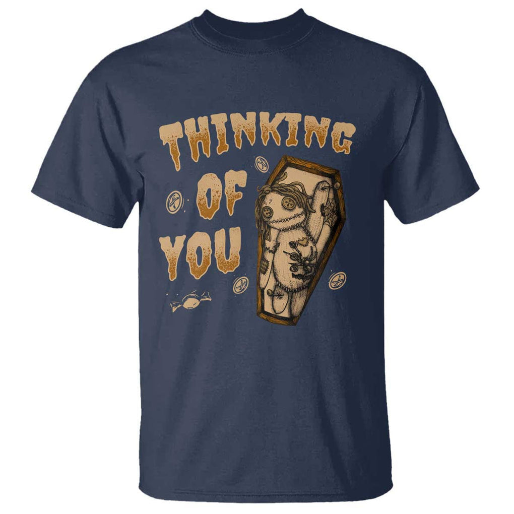 Voodoo Doll T Shirt Thinking Of You Horror Halloween TS09 Navy Print Your Wear