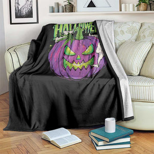 Funny Halloween Throw Blanket Halloweed Pumpkin Weed Cannabis Smoking TS09 Print Your Wear