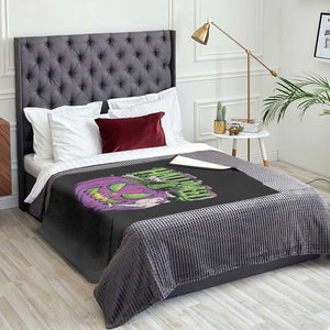 Funny Halloween Throw Blanket Halloweed Pumpkin Weed Cannabis Smoking TS09 Print Your Wear