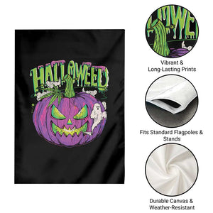 Funny Halloween Garden Flag Halloweed Pumpkin Weed Cannabis Smoking TS09 Print Your Wear