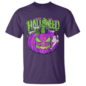 Funny Halloween T Shirt Halloweed Pumpkin Weed Cannabis Smoking TS09 Purple Print Your Wear