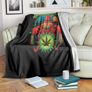 Funny Halloween Throw Blanket Happy Halloweed Pumpkin Witch Weed Cannabis Smoking TS09 Print Your Wear