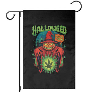 Funny Halloween Garden Flag Happy Halloweed Pumpkin Witch Weed Cannabis Smoking TS09 Black Print Your Wear