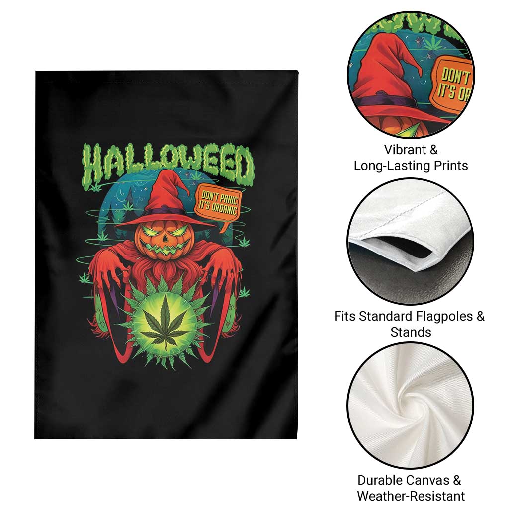 Funny Halloween Garden Flag Happy Halloweed Pumpkin Witch Weed Cannabis Smoking TS09 Print Your Wear