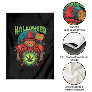 Funny Halloween Garden Flag Happy Halloweed Pumpkin Witch Weed Cannabis Smoking TS09 Print Your Wear