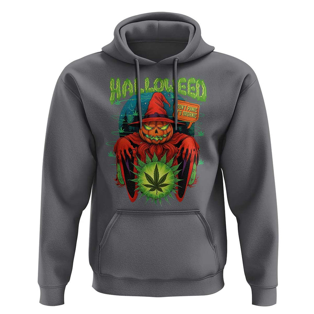 Funny Halloween Hoodie Happy Halloweed Pumpkin Witch Weed Cannabis Smoking TS09 Charcoal Print Your Wear