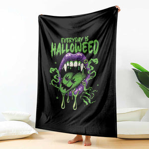 Funny Halloween Throw Blanket Everyday Is Halloweed Vampire Weed Cannabis Smoking TS09 Print Your Wear
