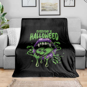 Funny Halloween Throw Blanket Everyday Is Halloweed Vampire Weed Cannabis Smoking TS09 Print Your Wear