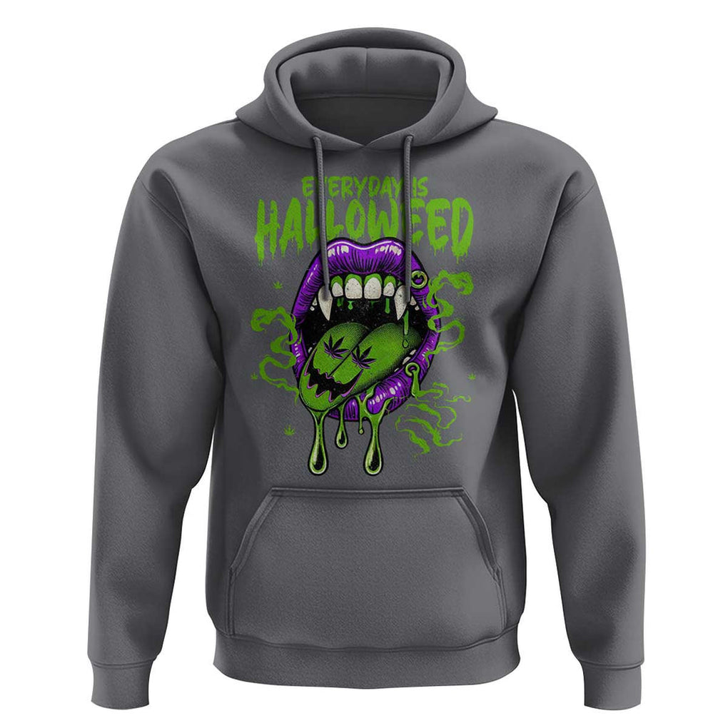 Funny Halloween Hoodie Everyday Is Halloweed Vampire Weed Cannabis Smoking TS09 Charcoal Print Your Wear