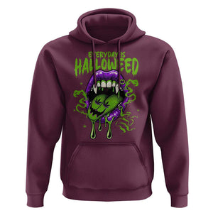 Funny Halloween Hoodie Everyday Is Halloweed Vampire Weed Cannabis Smoking TS09 Maroon Print Your Wear