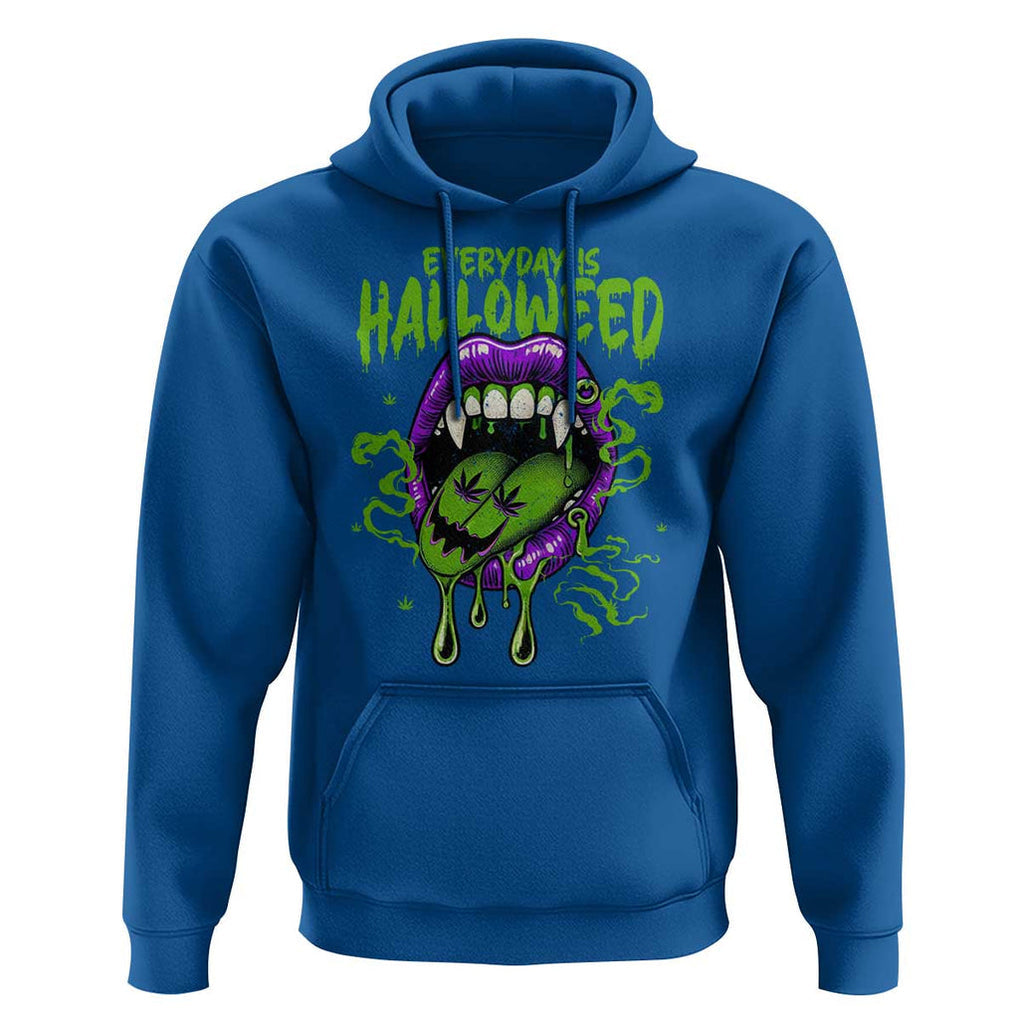 Funny Halloween Hoodie Everyday Is Halloweed Vampire Weed Cannabis Smoking TS09 Royal Blue Print Your Wear