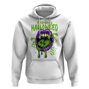 Funny Halloween Hoodie Everyday Is Halloweed Vampire Weed Cannabis Smoking TS09 White Print Your Wear