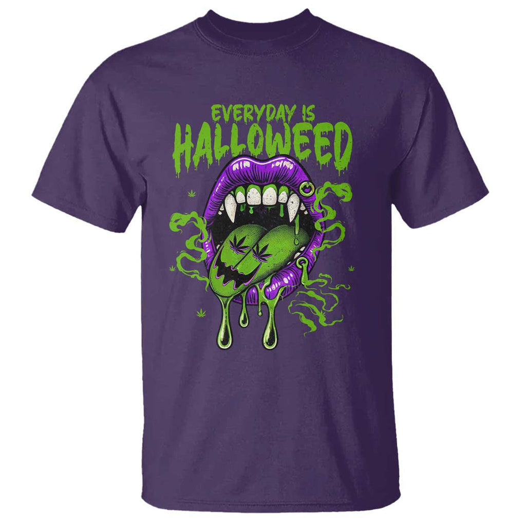 Funny Halloween T Shirt Everyday Is Halloweed Vampire Weed Cannabis Smoking TS09 Purple Print Your Wear