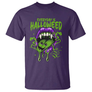 Funny Halloween T Shirt Everyday Is Halloweed Vampire Weed Cannabis Smoking TS09 Purple Print Your Wear