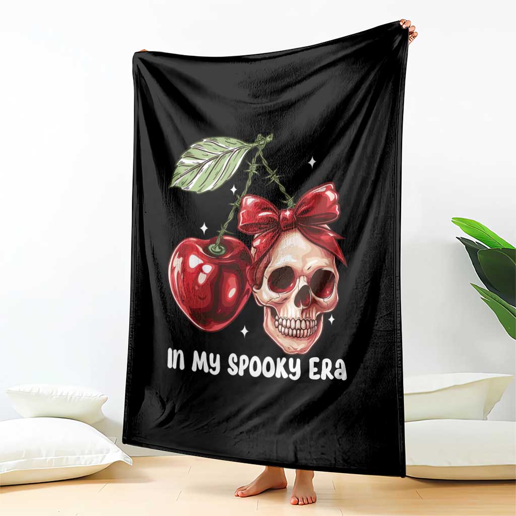Halloween Coquette Throw Blanket In My Spooky Era Skull Cherry TS09 Print Your Wear