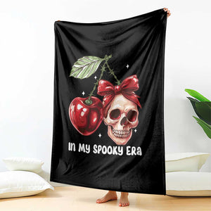 Halloween Coquette Throw Blanket In My Spooky Era Skull Cherry TS09 Print Your Wear