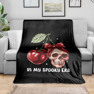 Halloween Coquette Throw Blanket In My Spooky Era Skull Cherry TS09 Print Your Wear