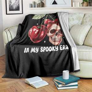Halloween Coquette Throw Blanket In My Spooky Era Skull Cherry TS09 Print Your Wear