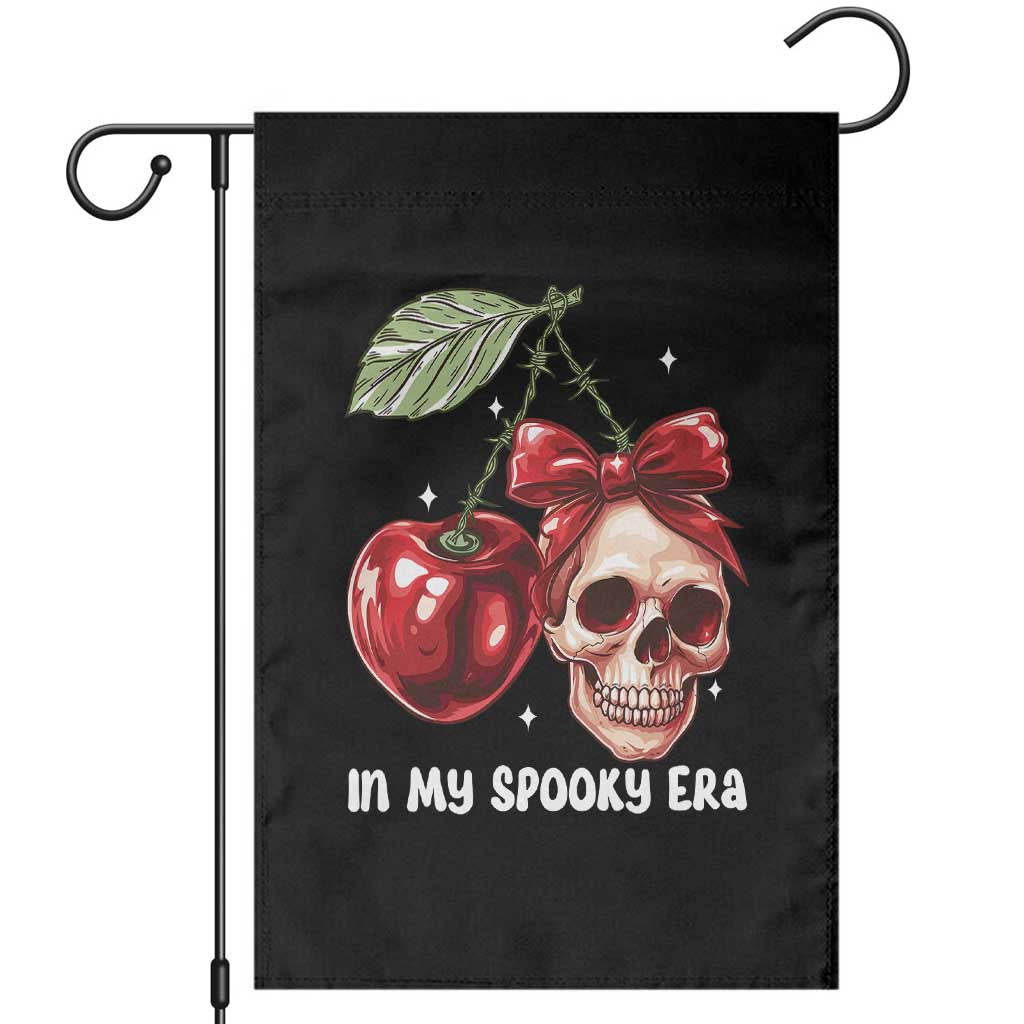 Halloween Coquette Garden Flag In My Spooky Era Skull Cherry TS09 Black Print Your Wear