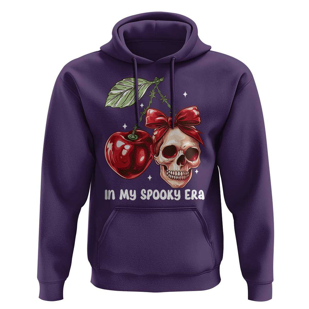 Halloween Coquette Hoodie In My Spooky Era Skull Cherry TS09 Purple Print Your Wear