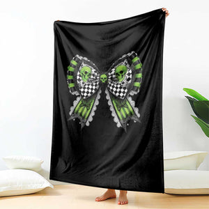 Coquette Halloween Throw Blanket Spooky Bow Skull TS09 Print Your Wear