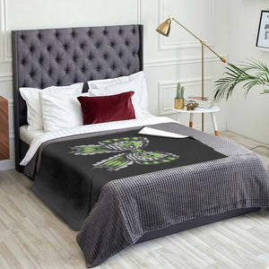 Coquette Halloween Throw Blanket Spooky Bow Skull TS09 Print Your Wear
