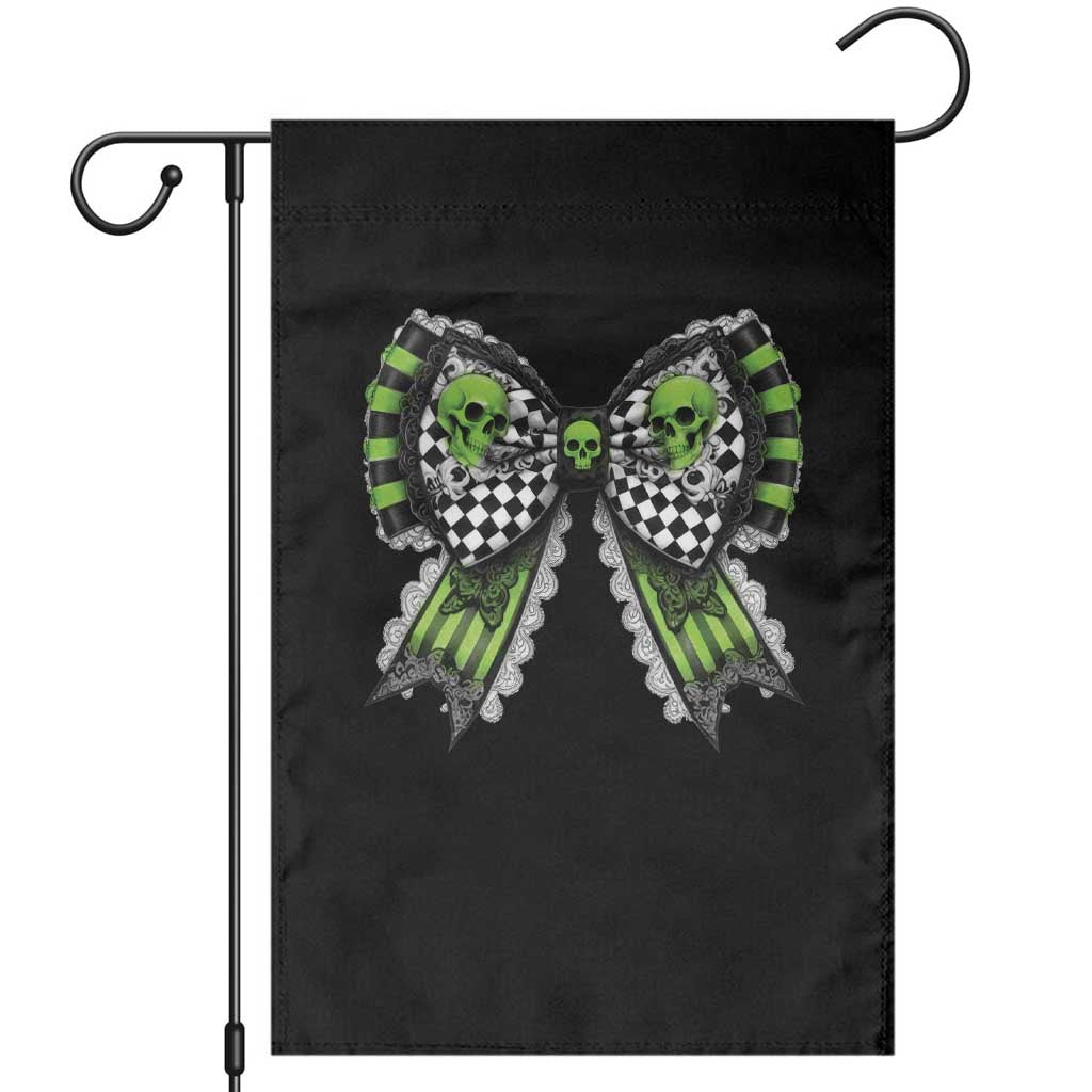 Coquette Halloween Garden Flag Spooky Bow Skull TS09 Black Print Your Wear