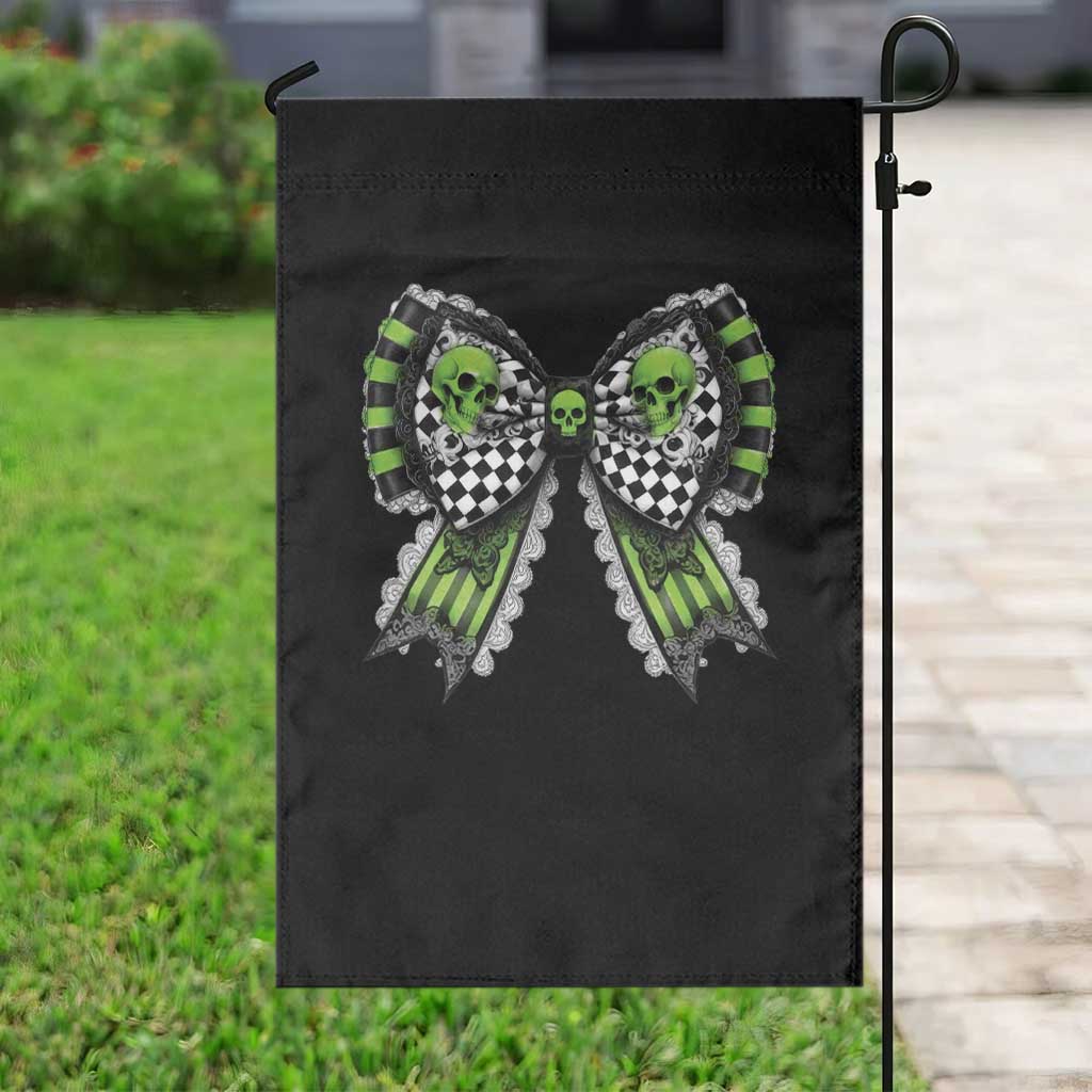 Coquette Halloween Garden Flag Spooky Bow Skull TS09 Print Your Wear