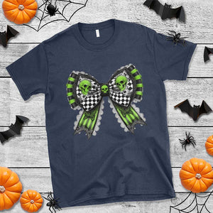 Coquette Halloween T Shirt Spooky Bow Skull TS09 Navy Print Your Wear
