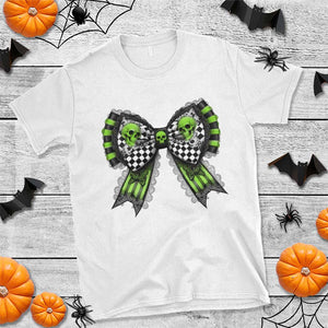 Coquette Halloween T Shirt Spooky Bow Skull TS09 White Print Your Wear