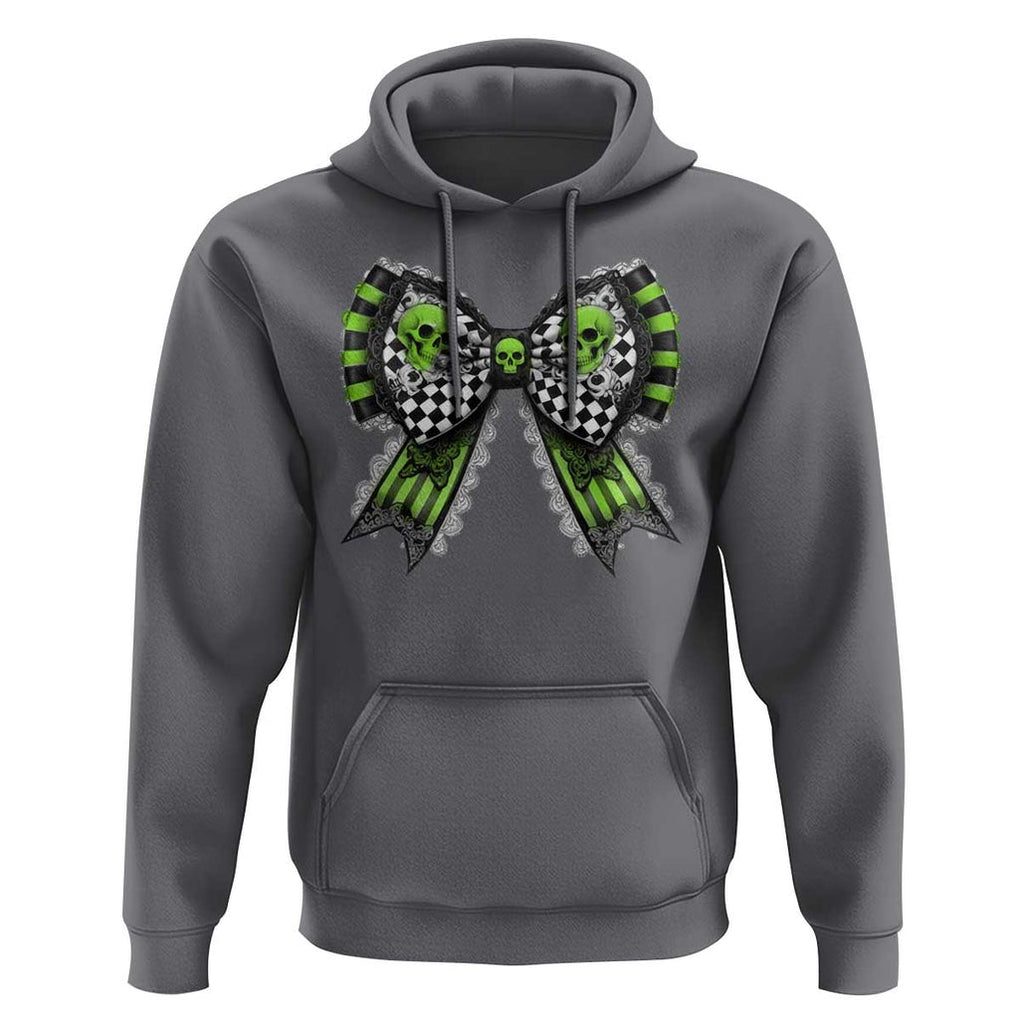 Coquette Halloween Hoodie Spooky Bow Skull TS09 Charcoal Print Your Wear