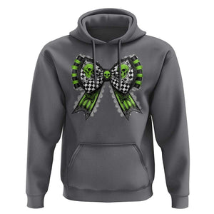Coquette Halloween Hoodie Spooky Bow Skull TS09 Charcoal Print Your Wear