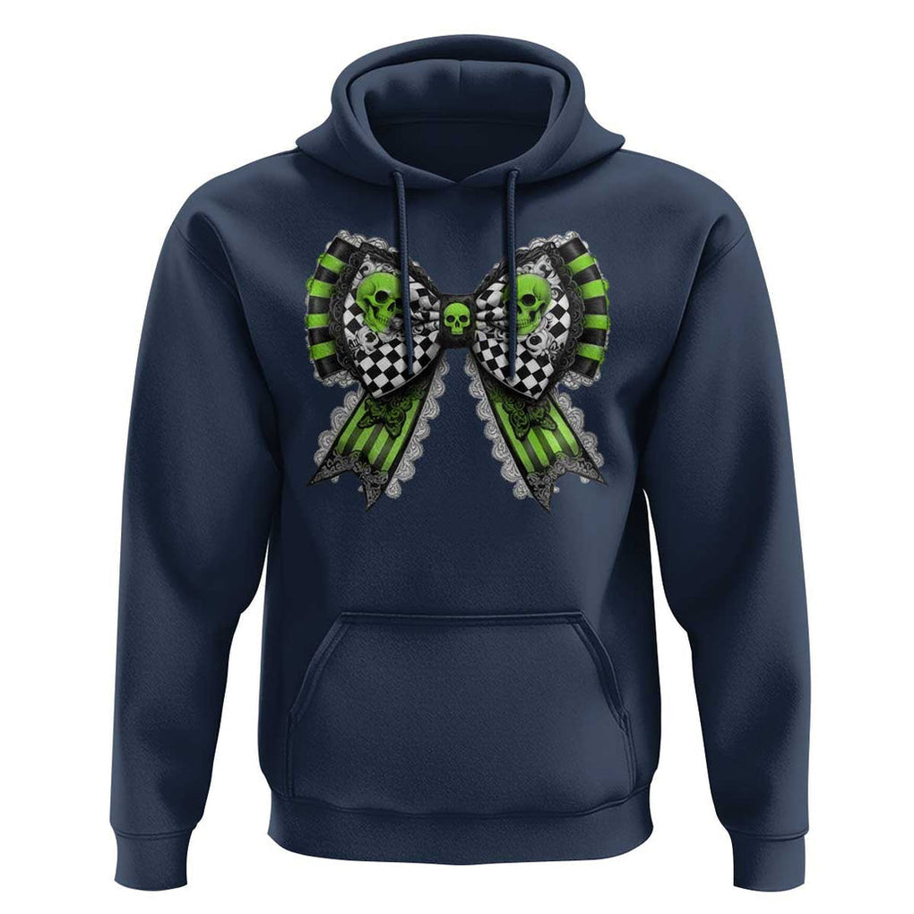 Coquette Halloween Hoodie Spooky Bow Skull TS09 Navy Print Your Wear