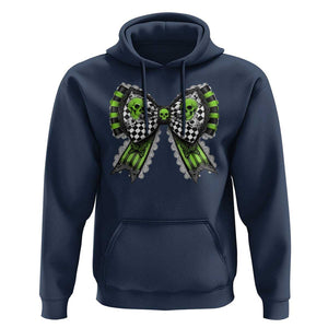 Coquette Halloween Hoodie Spooky Bow Skull TS09 Navy Print Your Wear