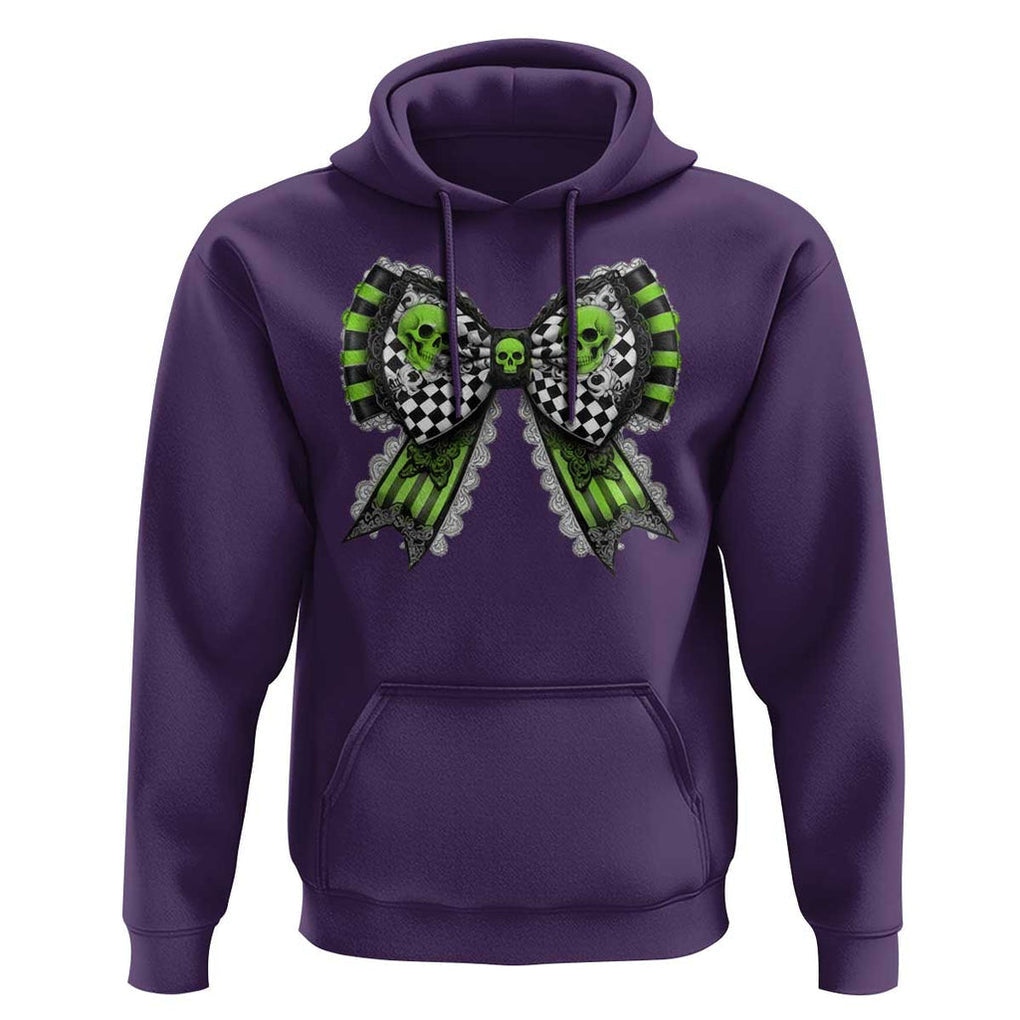 Coquette Halloween Hoodie Spooky Bow Skull TS09 Purple Print Your Wear