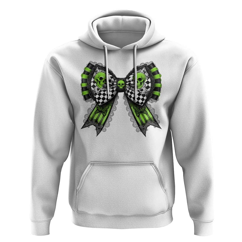 Coquette Halloween Hoodie Spooky Bow Skull TS09 White Print Your Wear