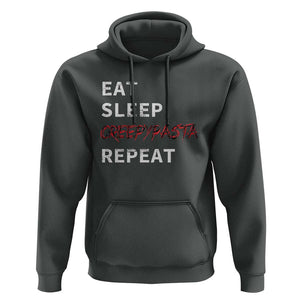 Horror Movie Lover Hoodie Eat Sleep Creepypasta Repeat TS09 Dark Heather Print Your Wear