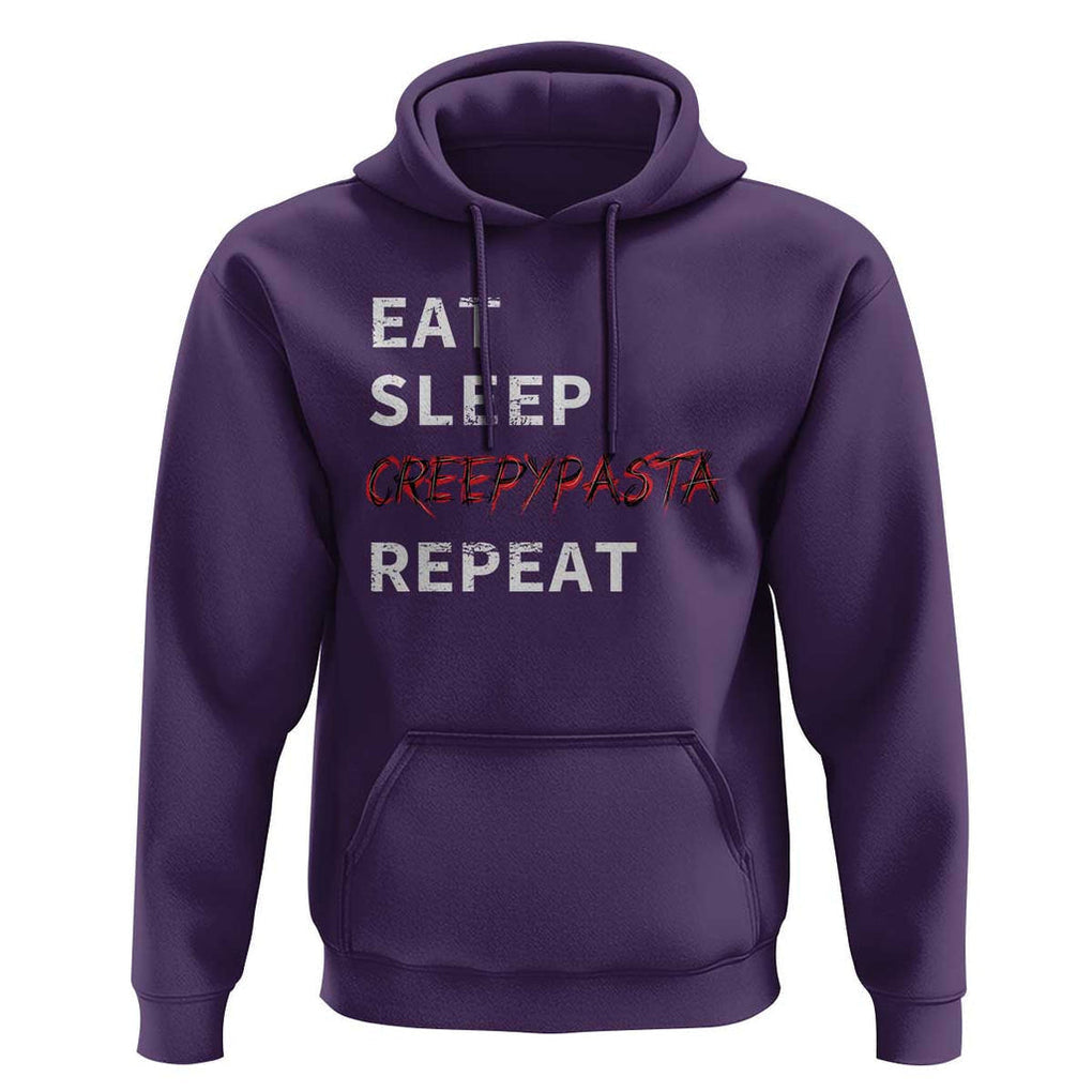 Horror Movie Lover Hoodie Eat Sleep Creepypasta Repeat TS09 Purple Print Your Wear