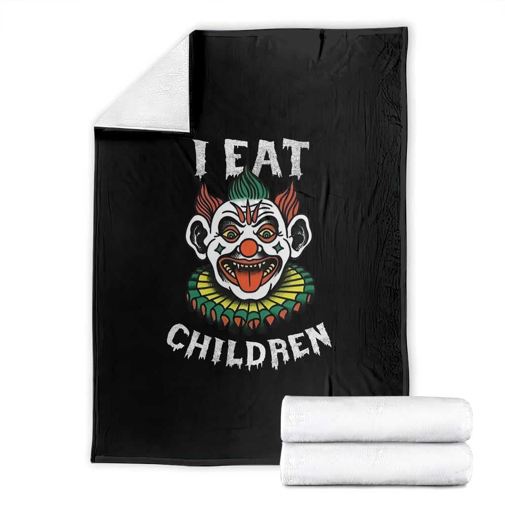 Halloween Clown Throw Blanket I Eat Children Spooky Mask TS09 Black Print Your Wear