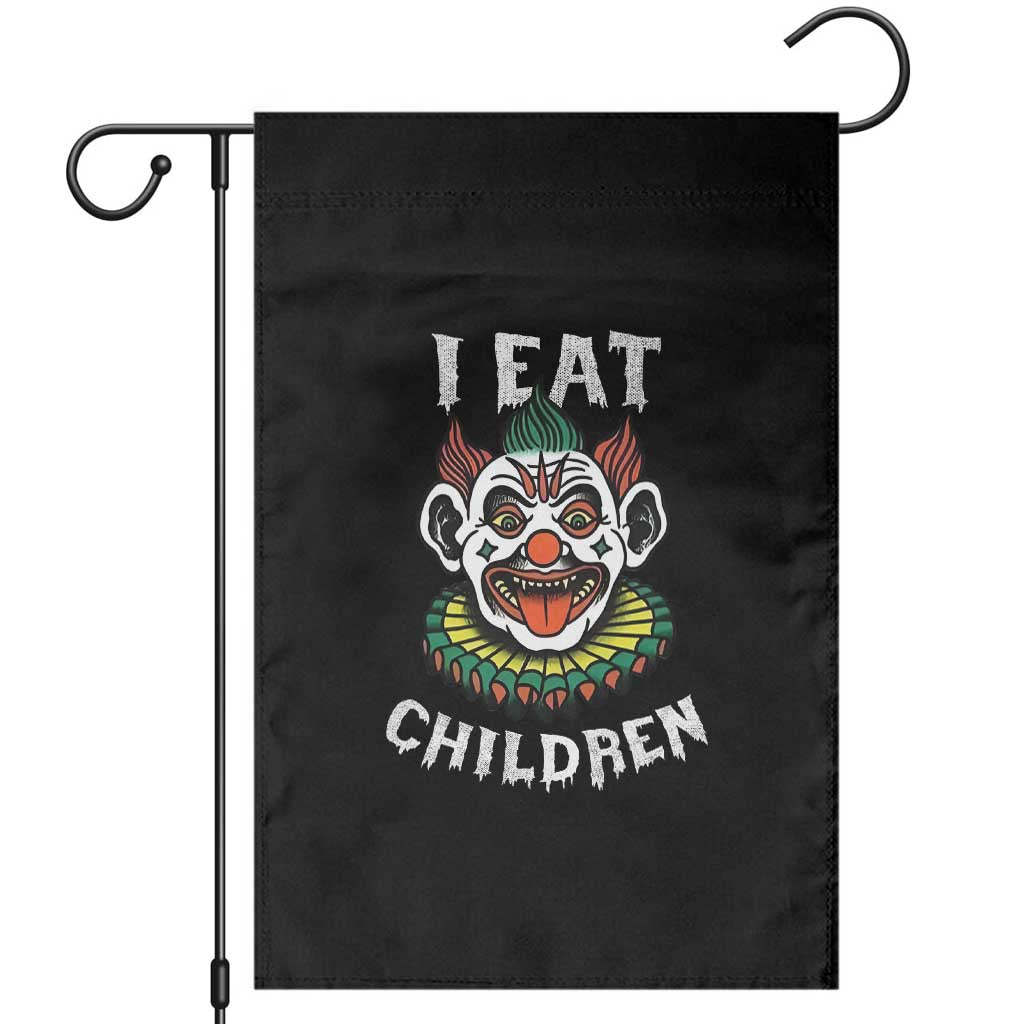 Halloween Clown Garden Flag I Eat Children Spooky Mask TS09 Black Print Your Wear