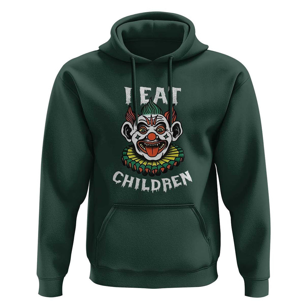 Halloween Clown Hoodie I Eat Children Spooky Mask TS09 Dark Forest Green Print Your Wear