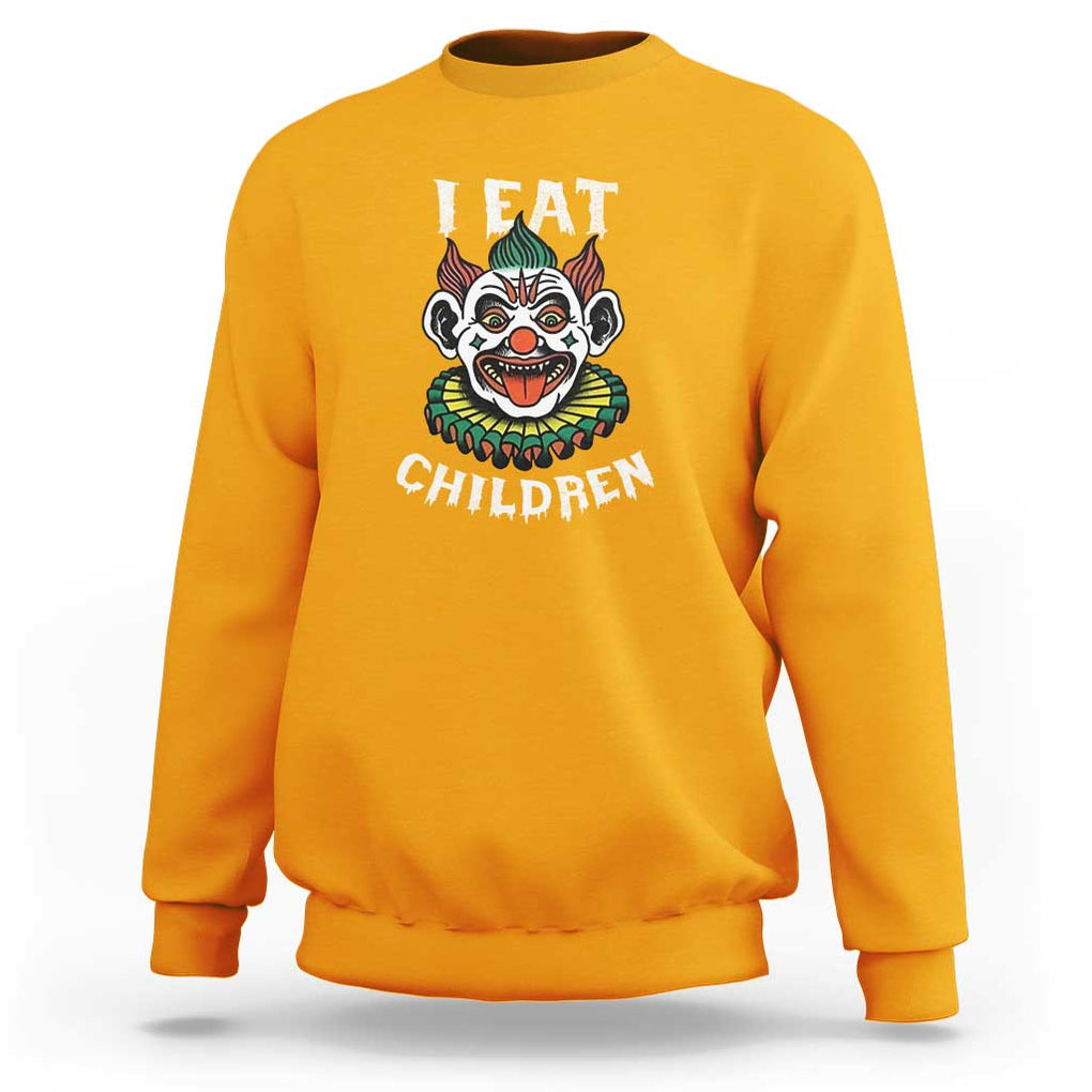 Halloween Clown Sweatshirt I Eat Children Spooky Mask TS09 Gold Print Your Wear