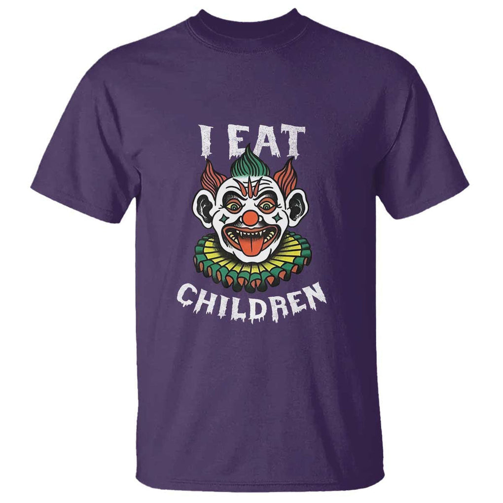 Halloween Clown T Shirt I Eat Children Spooky Mask TS09 Purple Print Your Wear