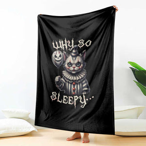 Halloween Cat Clown Throw Blanket Why So Sleepy Creepy TS09 Print Your Wear