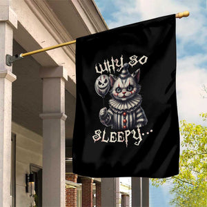 Halloween Cat Clown Garden Flag Why So Sleepy Creepy TS09 Print Your Wear