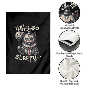 Halloween Cat Clown Garden Flag Why So Sleepy Creepy TS09 Print Your Wear