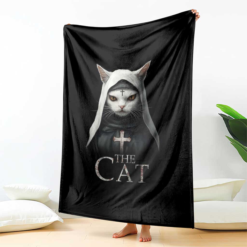 Halloween Cat Throw Blanket The Cat Nun Spooky TS09 Print Your Wear
