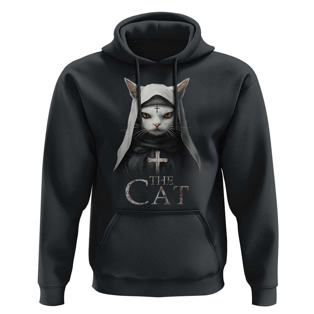 Halloween Cat Hoodie The Cat Nun Spooky TS09 Black Print Your Wear