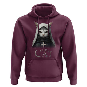 Halloween Cat Hoodie The Cat Nun Spooky TS09 Maroon Print Your Wear
