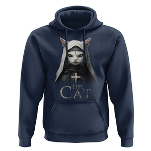 Halloween Cat Hoodie The Cat Nun Spooky TS09 Navy Print Your Wear